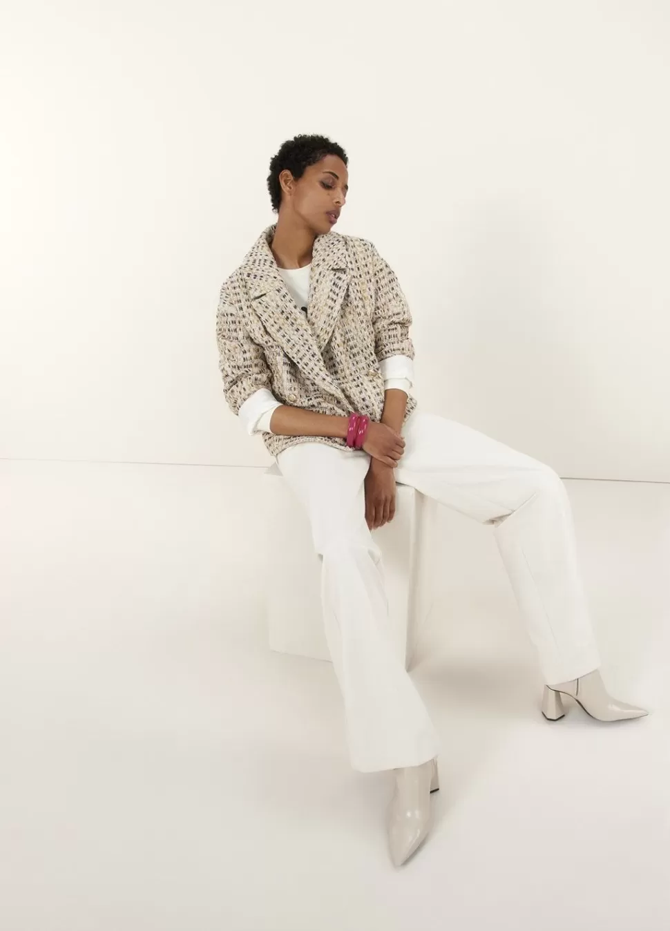 blazer_tweedstof_2.webp Summum Woman Blazer Tweedstof | Vrouwen Jassen