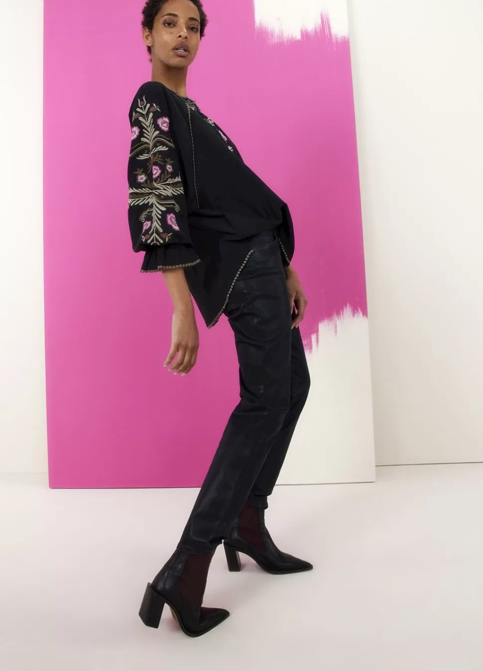 Summum Woman Blouse Met Gebloemd Borduurwerk | Vrouwen Blouses