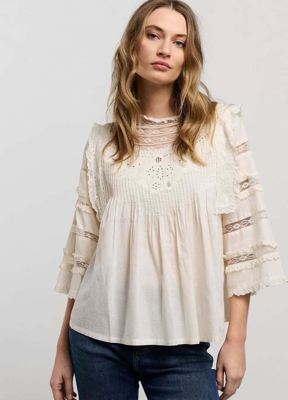 Summum Woman Blouse Met Kant | Vrouwen Blouses