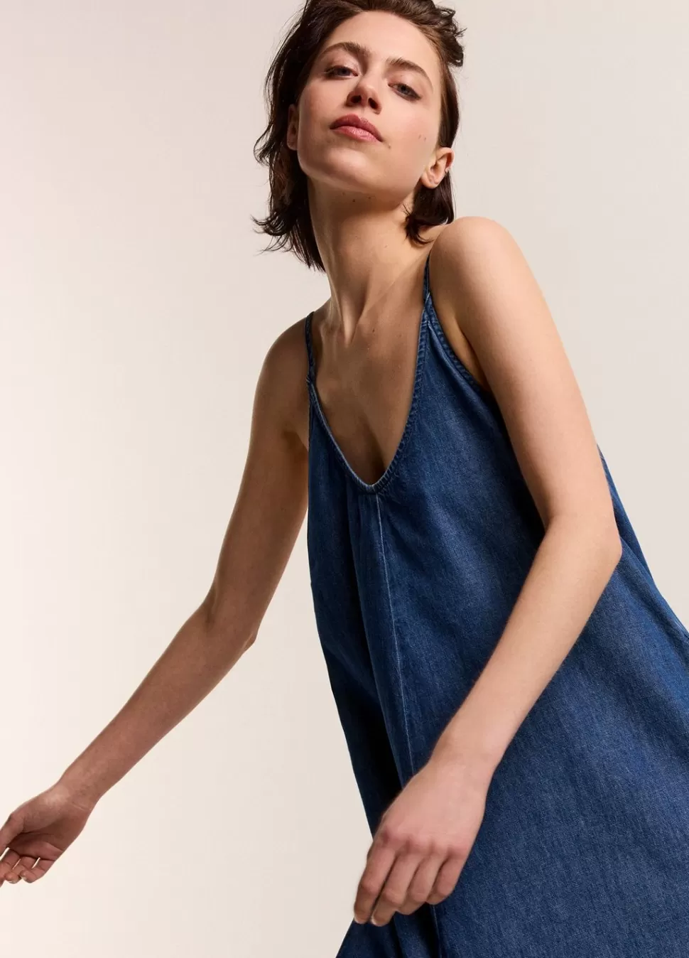 denim_slipdress_3.webp Summum Woman Denim Slipdress | Vrouwen Jurken