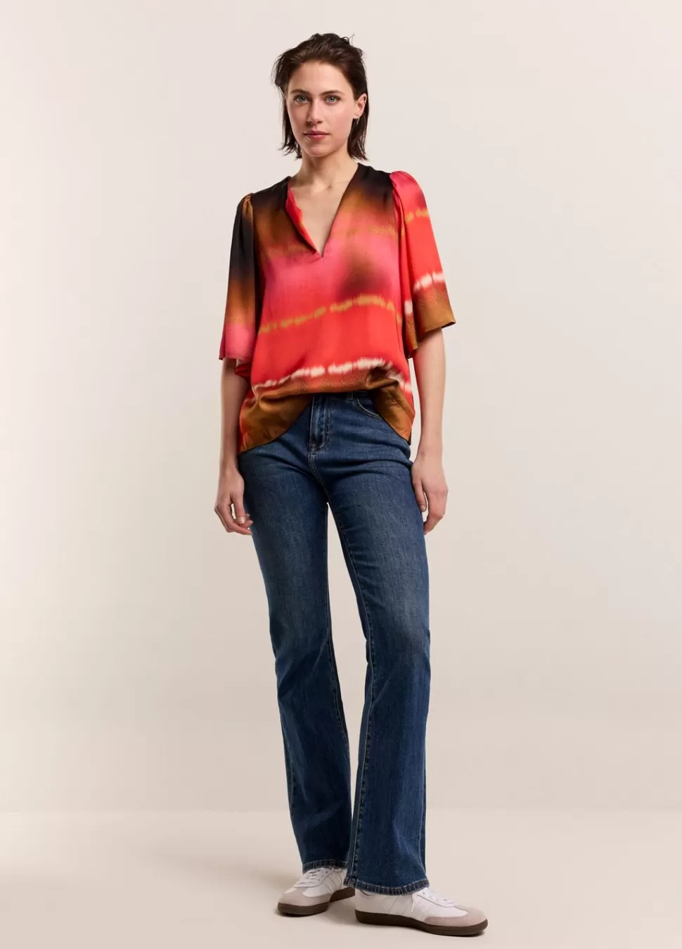 Summum Woman Faded Top Met Vlindermouw | Vrouwen Tops & T-Shirts