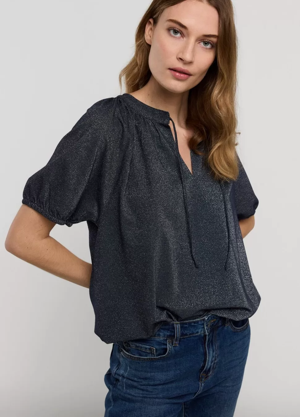 Summum Woman Glimmende Lurex Top | Vrouwen Tops & T-Shirts