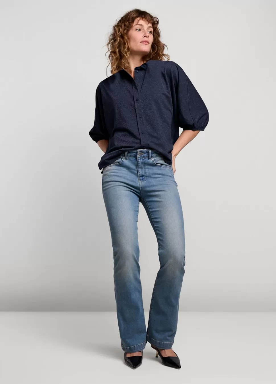 Summum Woman Glimmende Overhemdblouse | Vrouwen Blouses