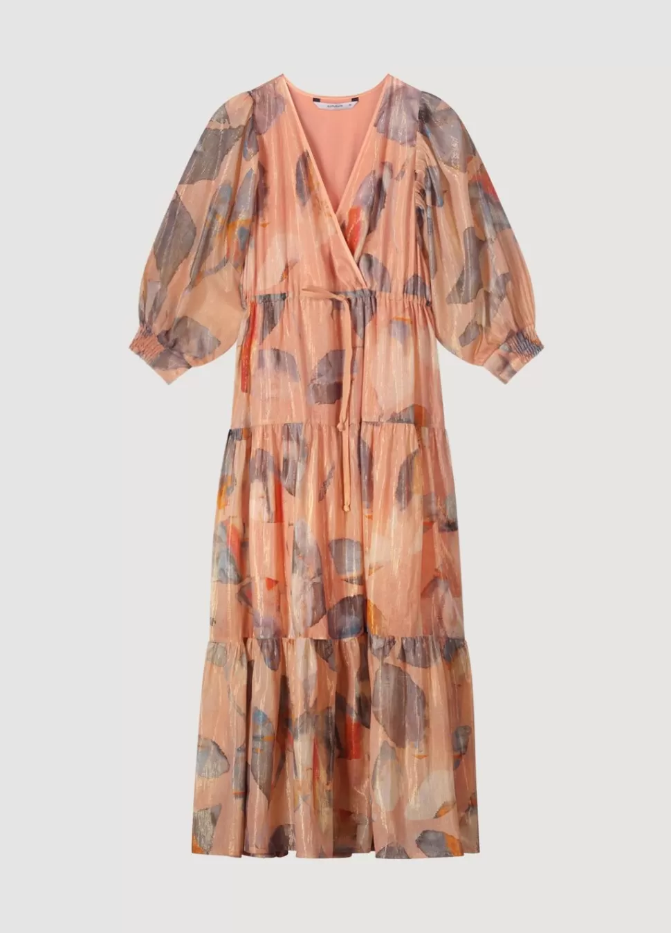 lange_glinsterende_strokenjurk_6.webp Summum Woman Lange Glinsterende Strokenjurk | Vrouwen Jurken