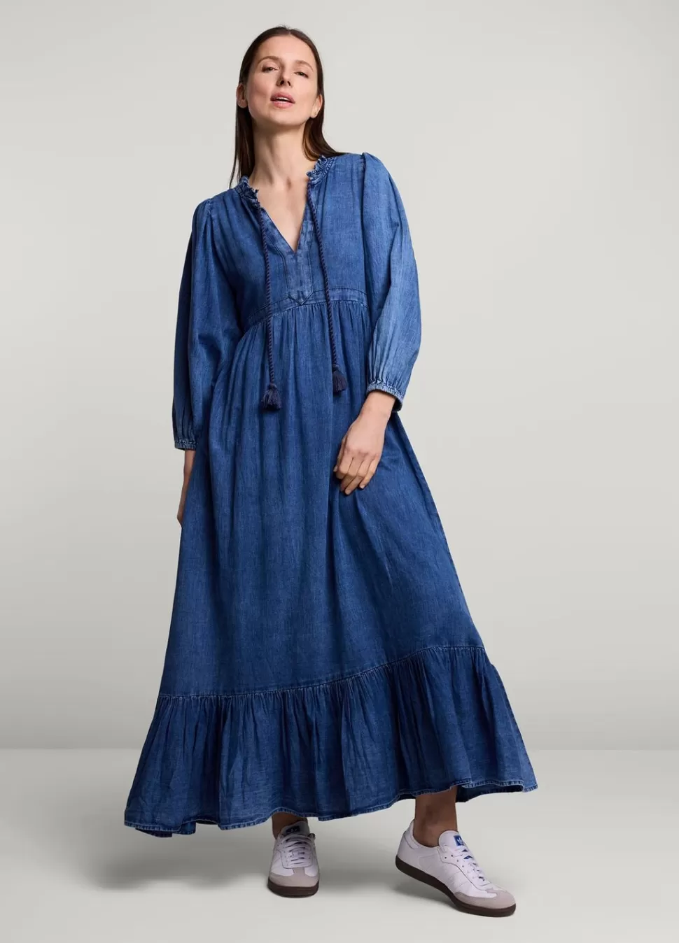 Summum Woman Lange Indigo Jurk | Vrouwen Jurken