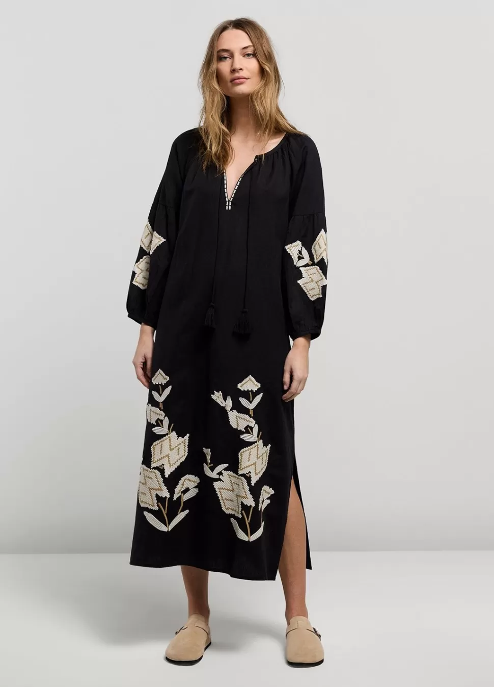 Summum Woman Lange Jurk Met Borduur | Vrouwen Jurken