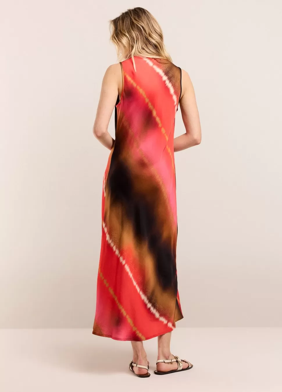 mouwloze_jurk_faded_print_3.webp Summum Woman Mouwloze Jurk Faded Print | Vrouwen Jurken