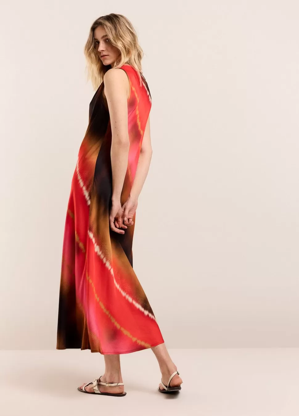 mouwloze_jurk_faded_print_5.webp Summum Woman Mouwloze Jurk Faded Print | Vrouwen Jurken