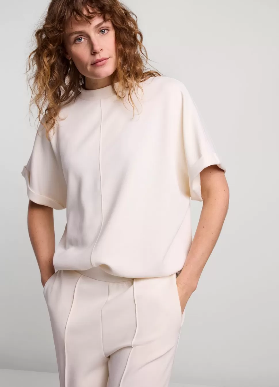 Summum Woman Scuba Top Met Korte Mouw | Vrouwen Tops & T-Shirts