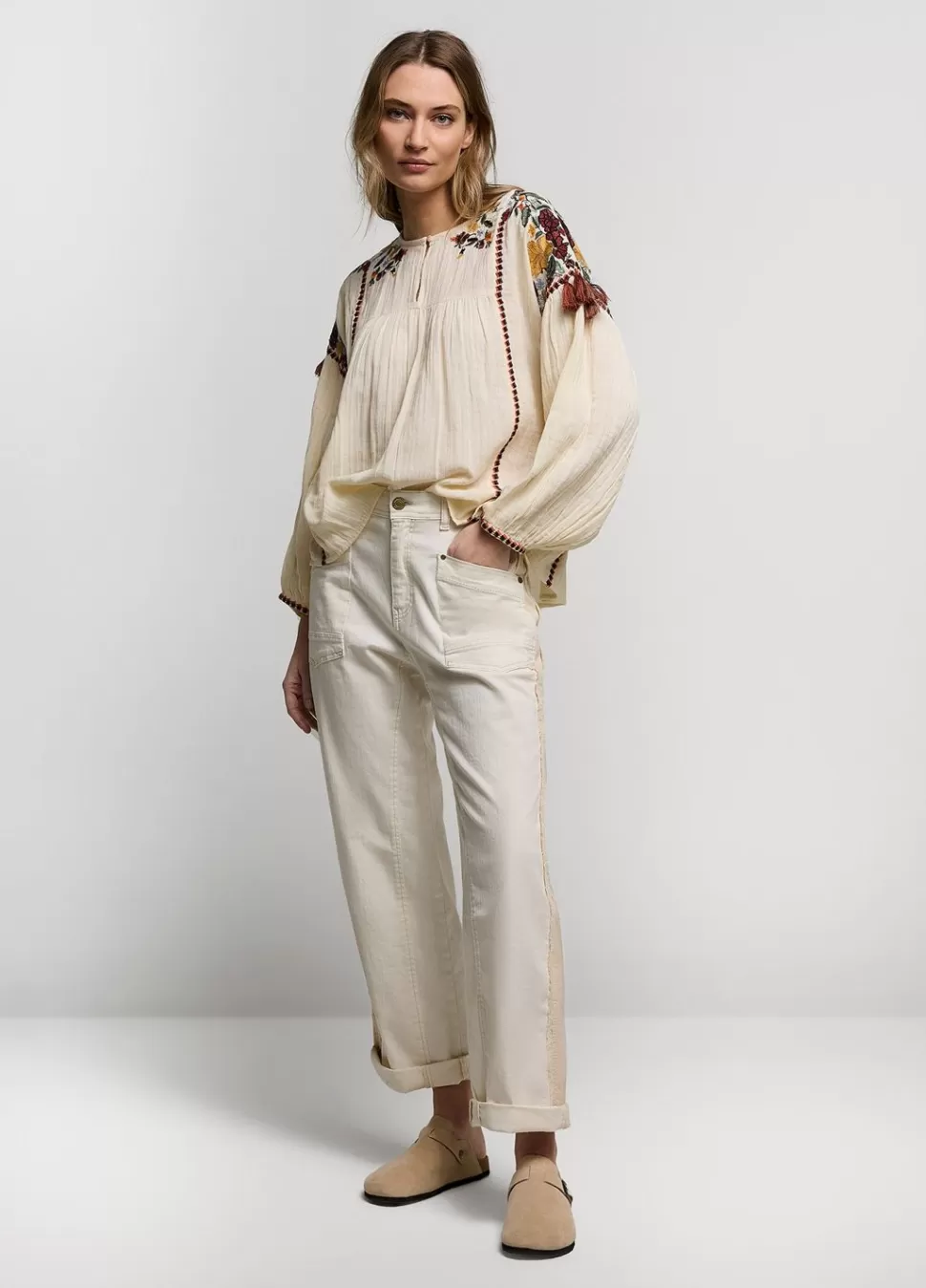 Summum Woman Top Kleurrijk Borduurwerk | Vrouwen Blouses