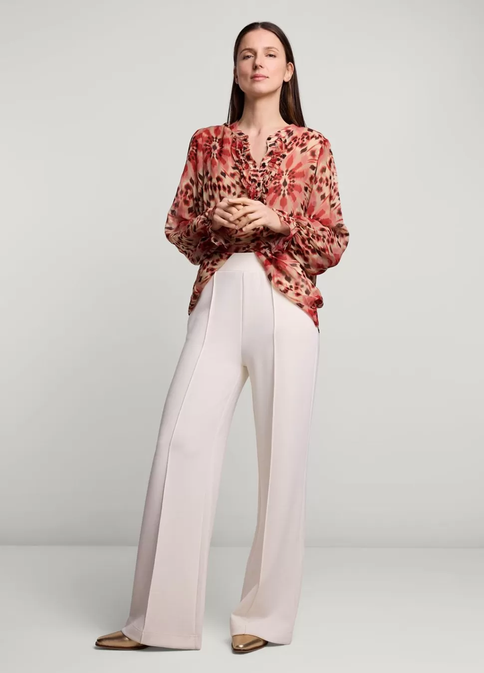 Summum Woman Top Met Dubbele Ruches | Vrouwen Blouses