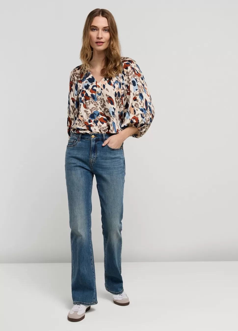 Summum Woman Top V-Hals Camouflage Print | Vrouwen Tops & T-Shirts