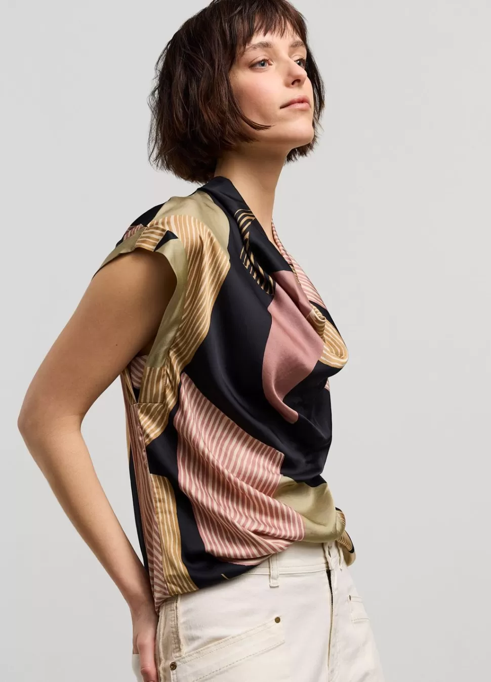 Summum Woman Top Waterval Halslijn | Vrouwen Tops & T-Shirts