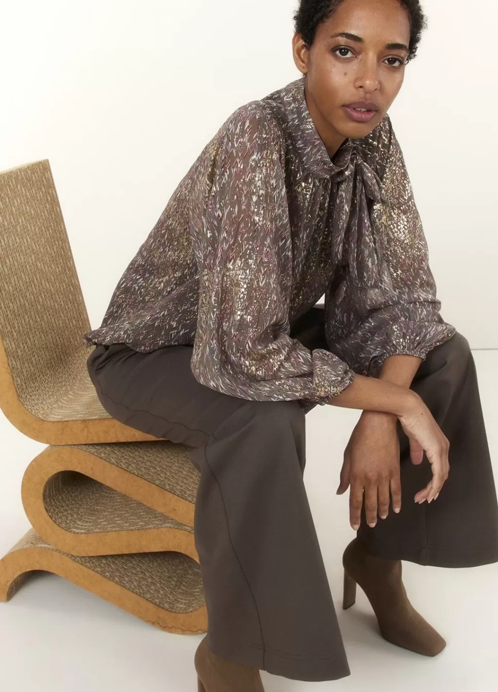 Summum Woman Transparante Blouse Met Strik | Vrouwen Blouses