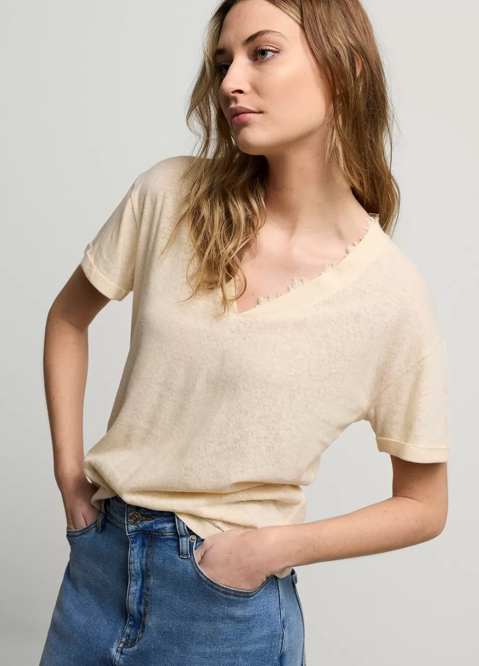 Summum Woman V-Hals Top Met Kant | Vrouwen Tops & T-Shirts