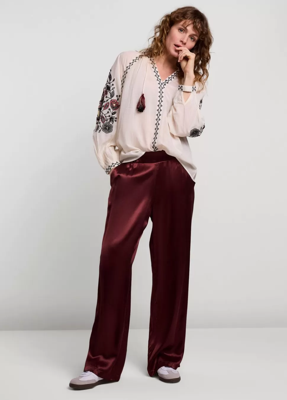 Summum Woman Voile Blouse Met Borduur | Vrouwen Blouses