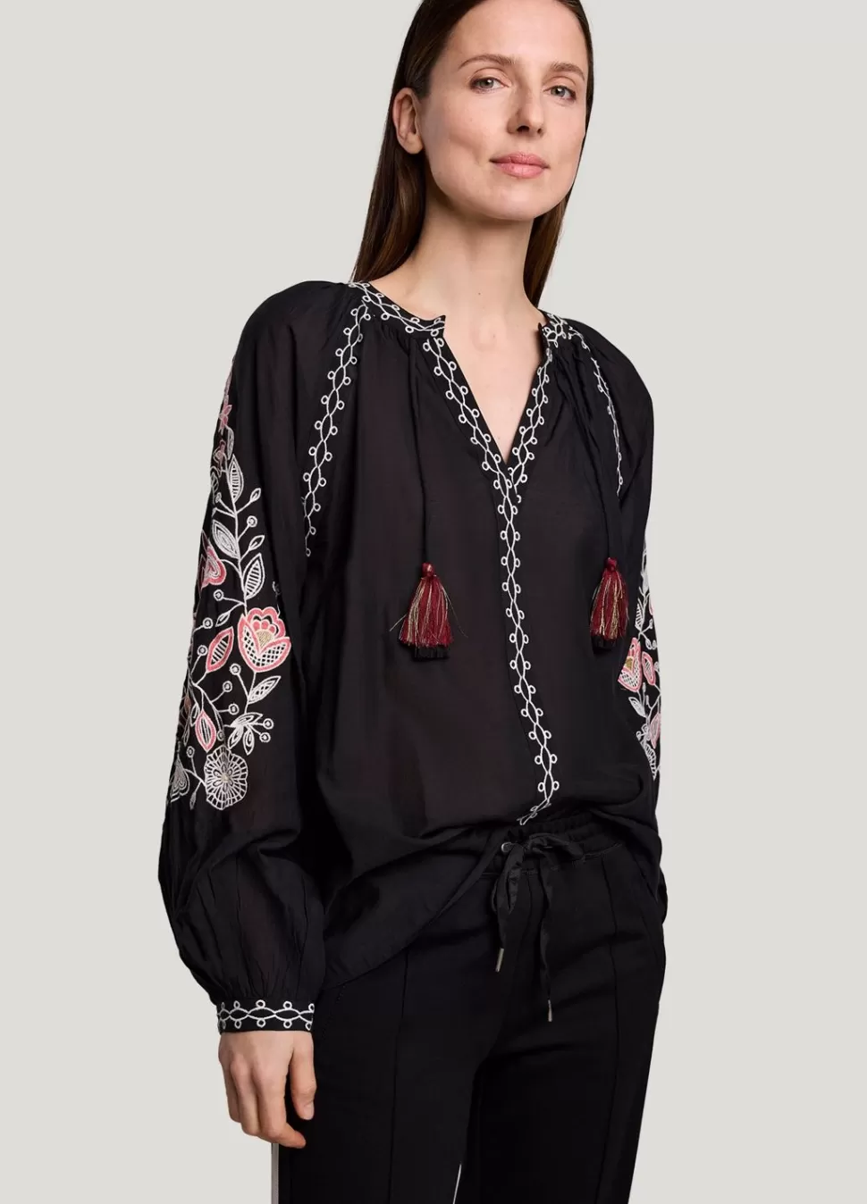 Summum Woman Voile Blouse Met Borduur | Vrouwen Blouses