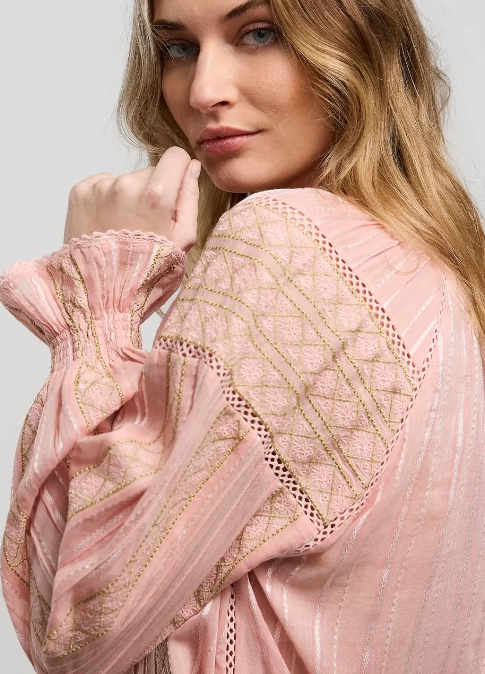 Summum Woman Voile Blouse Met Kant | Vrouwen Blouses